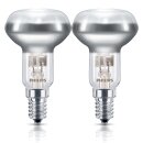 2 x Philips Eco Halogen Spot R50 18W = 25W E14 Reflektor...