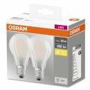 2 x Osram LED Leuchtmittel Glühlampenform 7,2W = 60W E27 matt 806lm warmweiß 2700K