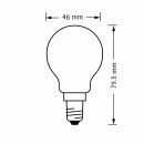 2 x Osram LED Filament Leuchtmittel Tropfen 4W = 40W E14 Matt warmweiß 2700K