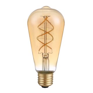 LED Spiral Filament Edison Leuchtmittel 5W E27 ST64 extra warmweiß 1800K DIMMBAR