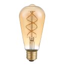 LED Spiral Filament Edison Leuchtmittel 5W E27 ST64 extra...