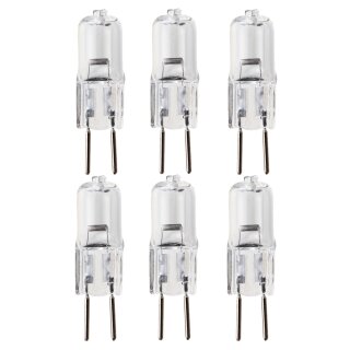 6 x Halogen Stiftsockellampe 50W GY6,35 12V Klar warmweiß 2800K dimmbar 2000h