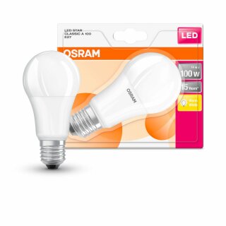 Osram LED Leuchtmittel Birnenform AGL A60 14W = 100W E27 Matt 1521lm Warmweiß 2700K