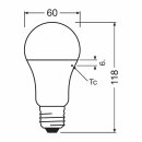 Osram LED Leuchtmittel Birnenform AGL A60 14W = 100W E27 Matt 1521lm Warmweiß 2700K