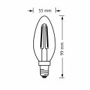 Osram LED Filament Leuchtmittel Kerze 2,5W = 25W E14 klar 250lm warmweiß 2700K