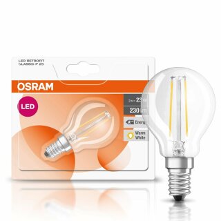 Osram LED Filament Leuchtmittel Tropfen 2,8W = 25W E14 klar warmweiß 2700K