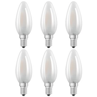 6 x Osram Filament LED Retrofit CLASSIC B25 2,5W = 25W 827 E14 Matt FR warmweiß 2700K