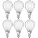 6 x Osram LED Filament Tropfen CLASSIC P25 2,5W = 25W E14 matt warmweiß 2700K