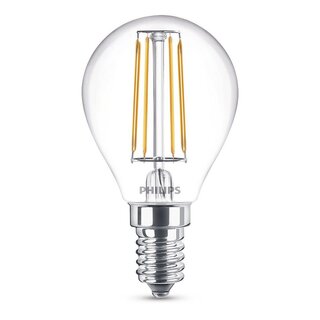Philips LED Filament Leuchtmittel Tropfen P45 4W = 40W E14 klar 470lm warmweiß 2700K