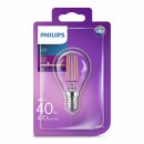 Philips LED Filament Leuchtmittel Tropfen P45 4W = 40W E14 klar 470lm warmweiß 2700K