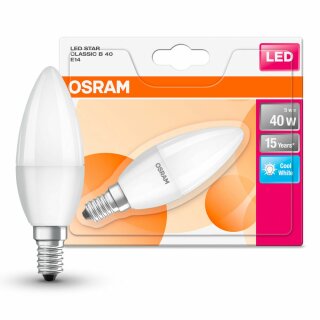 Osram LED Leuchtmittel Classic Kerze 5W = 40W E14 opal matt 840 neutralweiß 4000K