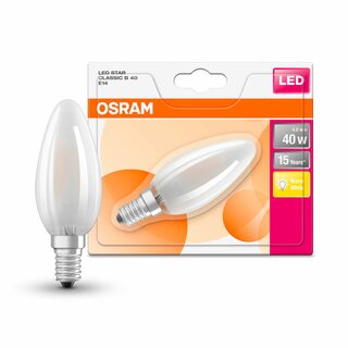 Osram LED Filament Leuchtmittel Kerze 4W = 40W E14 MATT 2700K warmweiß