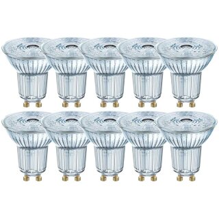 10 x Osram LED Star PAR16 Leuchtmittel Glas Reflektor 4,3W = 50W GU10 warmweiß 2700K 36°