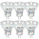 6 x LED Leuchtmittel Glas Reflektor MR11 2W = 20W GU4...