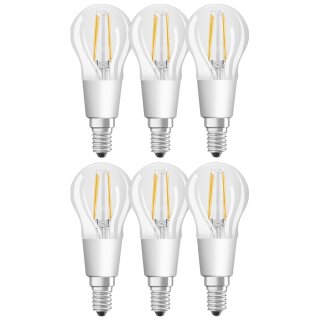 6 x Osram LED Filament Leuchtmittel Tropfen 5W = 40W E14 klar 470lm warmweiß 2700K DIMMBAR