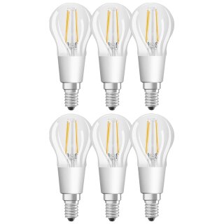 6 x Osram LED Filament Leuchtmittel Tropfen 5W = 40W E14 klar 470lm warmweiß 2700K DIMMBAR