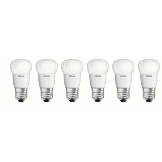 6 x Osram LED Star Classic P Tropfen 3,3W = 25W E27 matt warmweiß 2700K