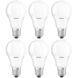 6 x Osram LED Star Classic A Leuchtmittel Birnenform 8W = 60W E27 matt 806lm warmweiß 2700K