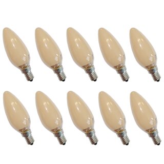 10 x Glühbirne Kerze 15W E14 Terracotta Flampe Glühlampe...