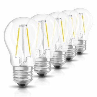 6 x Osram LED Filament Leuchtmittel Tropfen 4W = 40W E27 klar warmweiß 2700K