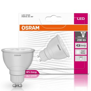 Osram LED Star PAR16 Reflektor 3,9W = 35W GU10 kaltweiß 4000K 36°