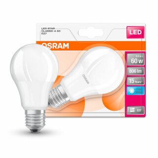 Osram LED Star Classic A60 Birnenform 8,5W = 60W E27 matt 806lm 840 neutralweiß 4000K