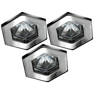 3 x Einbauleuchten Einbaustrahler Set Quality Line Hexa 3...
