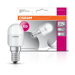 Osram LED Leuchtmittel Röhre T26 Special 2,3W = 20W E14 matt kaltweiß 6500K