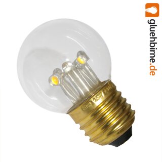 LED Tropfen 5+4 1,5W E27 KLAR Plastik warmweiß 2700K für...