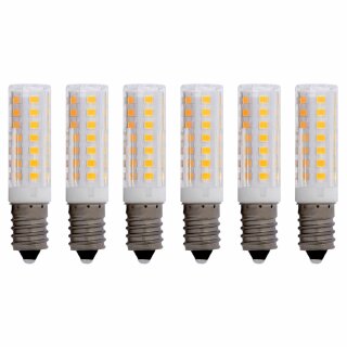 6 x LED Porzellan Leuchtmittel Röhre T16x64 4,5W E14 klar Ultimate 450lm Warmweiß 3000K