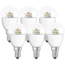 6 x Osram LED Superstar Classic P Leuchtmittel Tropfen 6W = 40W E14 klar 470lm warmweiß 2700K DIMMBAR