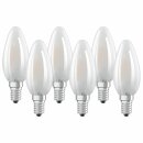 6 x Osram LED Filament Leuchtmittel Kerze 4W = 40W E14 MATT 2700K warmweiß