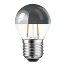 10 x LED Filament Tropfen Leuchtmittel 2W = 25W E27 Kopfspiegel Silber Glühfaden extra Warmweiß 2200K