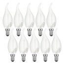 10 x LED Filament Windstoß Kerze 2W = 25W E14 MATT 249lm Leuchtmittel extra warmweiß 2200K