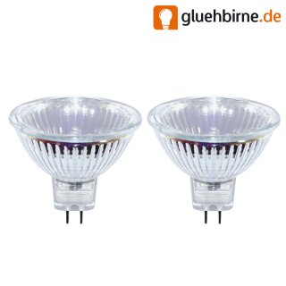 2 x General Electric Halogen Reflektor 20W GU5,3 12V MR16 warmweiß dimmbar 2000h ESX Spot 12°