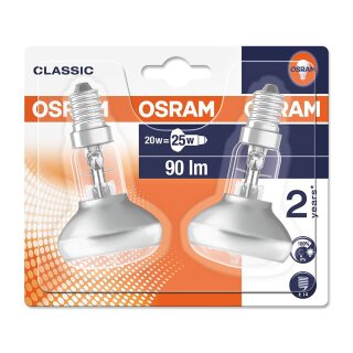 2 x Osram Eco Halogen Spot R50 20W = 25W E14 ersetzt Concentra Reflektor  30° dimmbar 64541