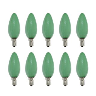 10 x Glühbirne Kerze 25W GRÜN E14 Glühlampen Glühlampe Glühbirnen Kerzen