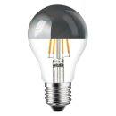 LED Filament Kopfspiegel Silber Birnenform 8W = 60W E27...