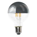 LED Filament Globe G80 4W = 40W E27 Kopfspiegel silber...