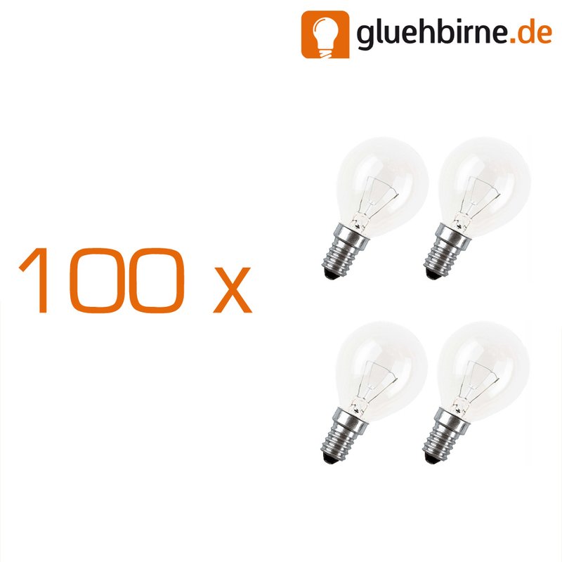100 x Glühbirne Tropfen 15W E27 KLAR Glühlampe 15 Watt Glühbirnen Glühlampen