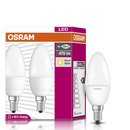 2 x Osram LED Leuchtmittel Kerze 5,5W = 40W E14 matt warmweiß 2700K
