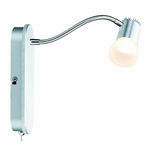 Paulmann LED Strahler Wandleuchte Spotlight Bariton 3W Warmweiß 2700K mit Schalter Aluminium gebürstet