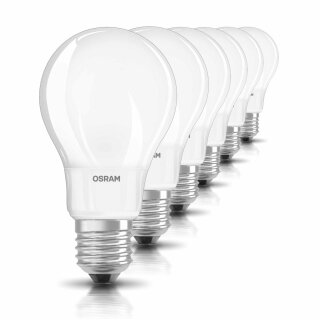 6 x Osram LED Leuchtmittel Birnenform 6W = 40W E27 matt warmweiß 2700K