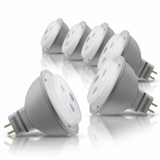 6 x Osram LED Superstar Advanced 4W = 20W GU5,3 MR16 kaltweiß 4000K 36° DIMMBAR