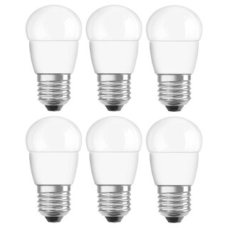 6 x Osram LED Leuchtmittel Star Classic P Tropfen 4W = 25W E27 matt 250lm Neutralweiß 4000K