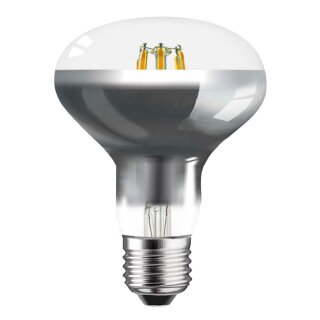 LED Filament Leuchtmittel Reflektor R80 6W = 60W E27 klar 550lm extra warmweiß 2200K 120°