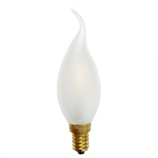 LED Filament Windstoß Kerze 4W = 40W E14 MATT Glühlampe Glühbirne extra warmweiß 2200K DIMMBAR