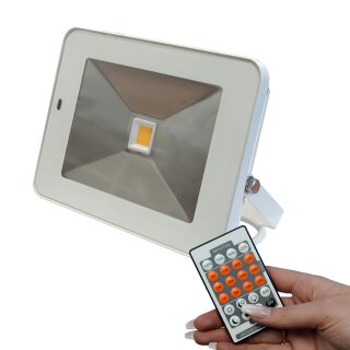 Design LED Fluter 50W warmweiß 3000K IP65 mit HF Sensor Bewegungsmelder und Fernbedienung