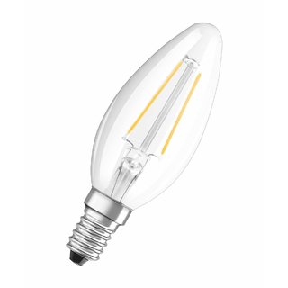 Osram LED Filament Leuchtmittel Kerze 1,6W = 15W E14 klar 136lm warmweiß 2700K