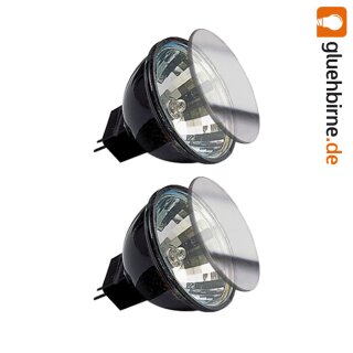 2 x Paulmann Halogen Reflektor Akzent 20W GU4 12V 35mm Schwarz flood 30°